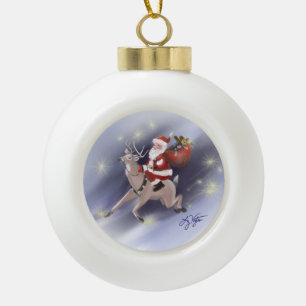 Boule En Céramique Père Noël livre l'ornement