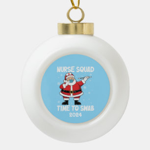 Boule En Céramique Père Noël Nurse Squad Temps Pour Swab