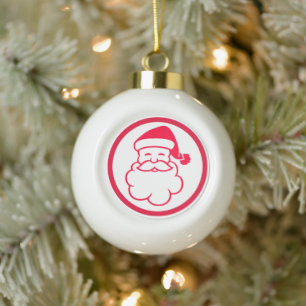 Boule En Céramique Père Noël Rouge