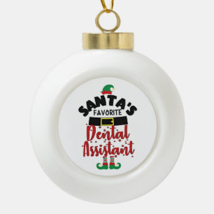 Boule En Céramique Père Noël's Favori Dental Assistance Christmas Pèr