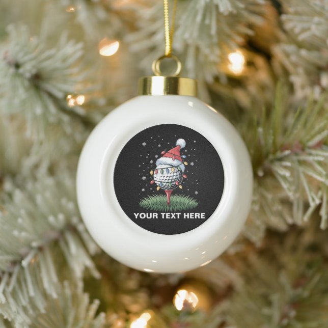 Boule En Céramique Personalized Golf Ball Christmas Tree Santa Hat  (Arbre)