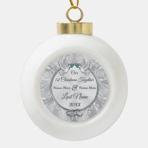 Boule En Céramique Personnalisation de notre premier Noël
