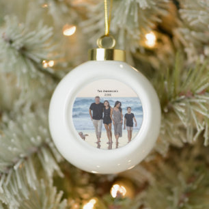 Boule En Céramique Personnaliser la photo de Noël