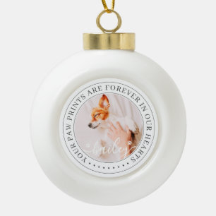 Boule En Céramique Pet Memorial Empreintes de pattes Coeurs Élégant P