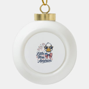 Boule En Céramique Petite Miss America Canard Patriote Vintage T-Shir