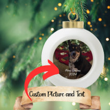Photo personnalisable Noël en céramique Ornament