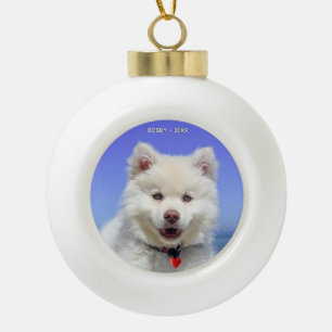 Boule En Céramique Photo personnalisée de chien Samoyed