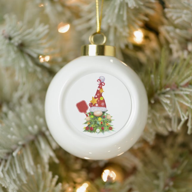 Boule En Céramique Pickleball Gnome Arbre de Noël (Arbre)