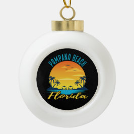 Boule En Céramique Plage de Pompano Floride Palm Trees Plage