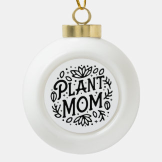 Boule En Céramique Plante lover cite rétro élégant esthétique blanc