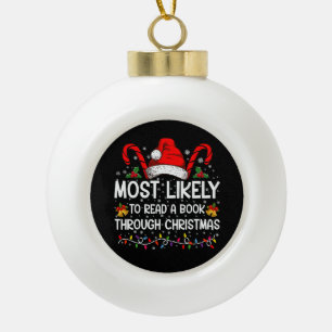 Boule En Céramique Plus susceptible de lire un livre à travers Noël