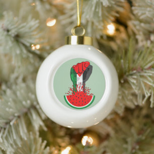 Boule En Céramique Poing de résistance palestinienne sur le symbole d