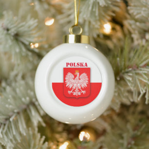 Boule En Céramique Pologne Drapeau Emblème Patrimoine Polski Polska