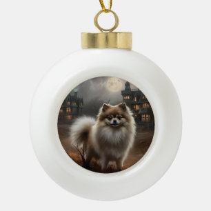 Boule En Céramique Pomeranian Halloween Épouvantable