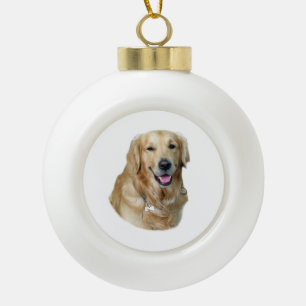 Boule En Céramique Portrait de photo de chien de golden retriever