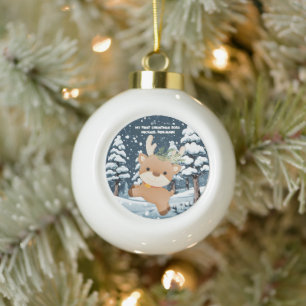 Boule En Céramique Premier bébé personnalisé de mignon cerf