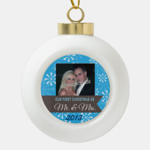 Boule En Céramique Premier Noël comme M. et Mme Customizable Photo