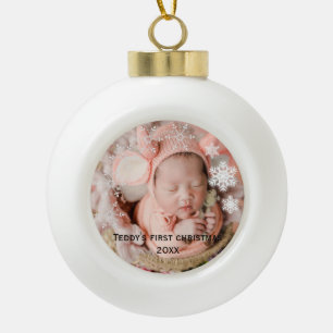 Boule En Céramique Premier Noël de bébé