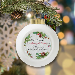 Boule En Céramique Premier Noël de Maman et Papa : une Étape Importan