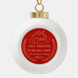 Boule En Céramique Premier Noël en notre nouvel or de la maison 2018