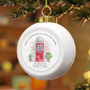Boule En Céramique Premier Noël Nouveau foyer Nous avons déménagé Adr