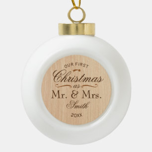 Boule En Céramique Premier Noël rustique