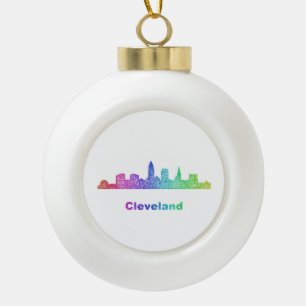Boule En Céramique Rainbow Cleveland skyline