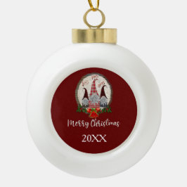 Boule En Céramique Red Christmas Gnomes Elfes tendance