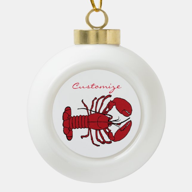 Boule En Céramique Red Maine Lobster Thunder_Cove (Devant)