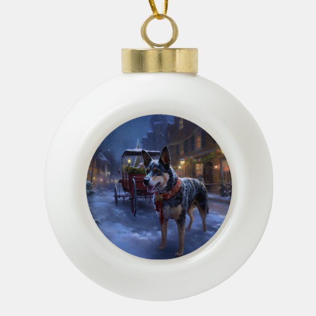Boule En Céramique Saison de Noël des bovins australiens (Devant)