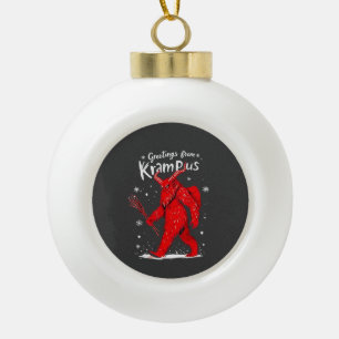 Boule En Céramique Salutation de Krampus Noël Christmas
