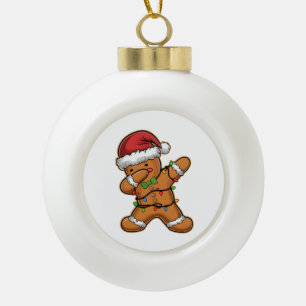 Boule En Céramique Sapin de Noël Lumineux au Pain d'Épices Dabbing
