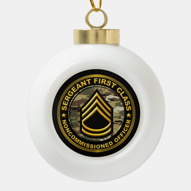Boule En Céramique Sergent de première classe Noël (Devant)