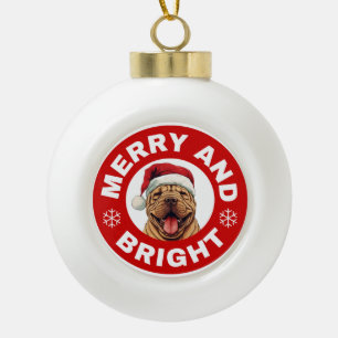 Boule En Céramique Shar Pei Joyeux Et Lumineux