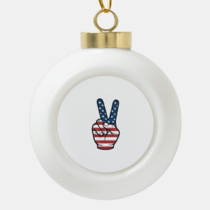 Boule En Céramique Signe de paix patriotique vintage main vecteur des
