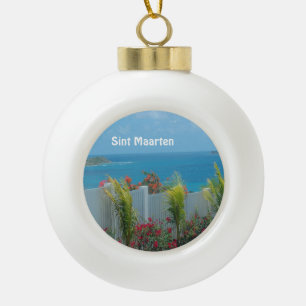 Boule En Céramique Sint Maarten - St Martin Ocean Blue Seascape Cer
