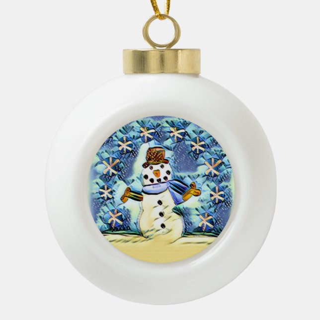 Boule En Céramique Snowie Snowman (Devant)