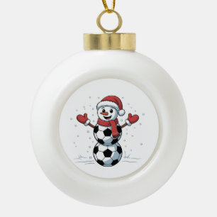Boule En Céramique Snowman Soccer Noël Père Noël Baseball Sport