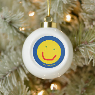 Boule En Céramique Soleil souriant, visage joyeux