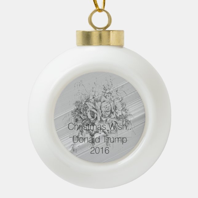 Boule En Céramique Souhait de Noël de Donald Trump (Devant)