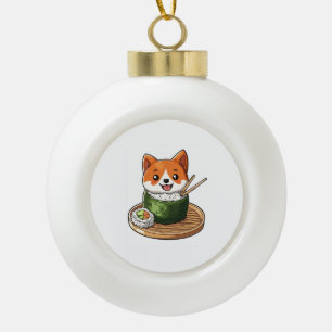 Boule En Céramique Sushi Shiba � Chien de nourriture drôle