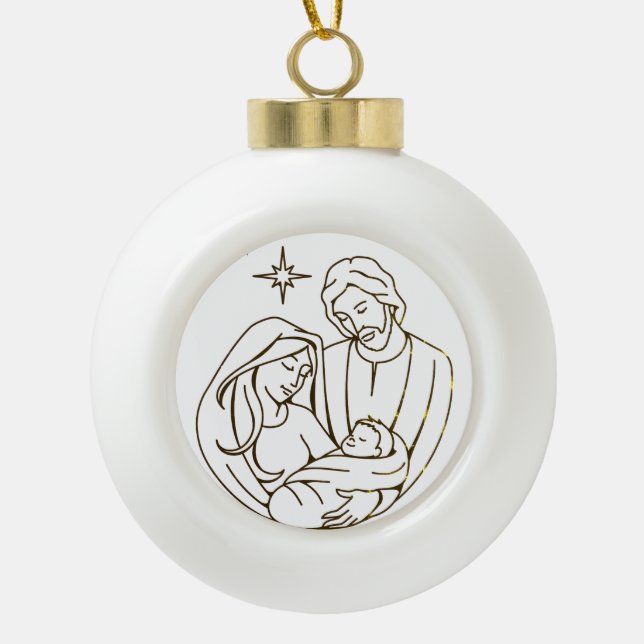Boule En Céramique Sweet Baby Jesus Nativité Scène Noël étoile (Devant)
