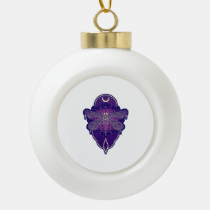 Boule En Céramique Symbole de la Fleur Mandala de Vie Géométrique