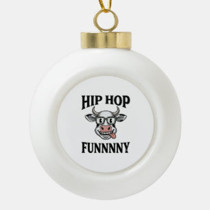 Boule En Céramique T-shirt design de gravure vintage de vache hip hop