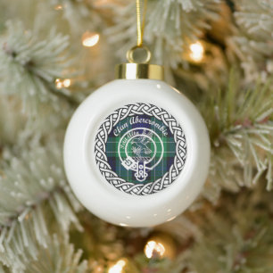 Boule En Céramique Tartan et blason du clan écossais Abercrombie