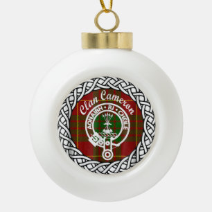 Boule En Céramique Tartan et blason du clan écossais Cameron