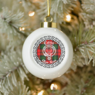Boule En Céramique Tartan et blason du clan écossais Carr