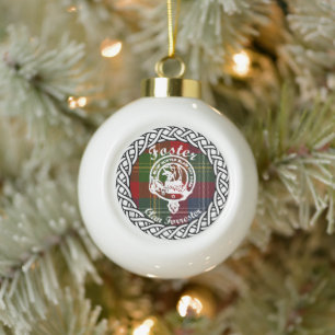 Boule En Céramique Tartan et blason du clan écossais Foster