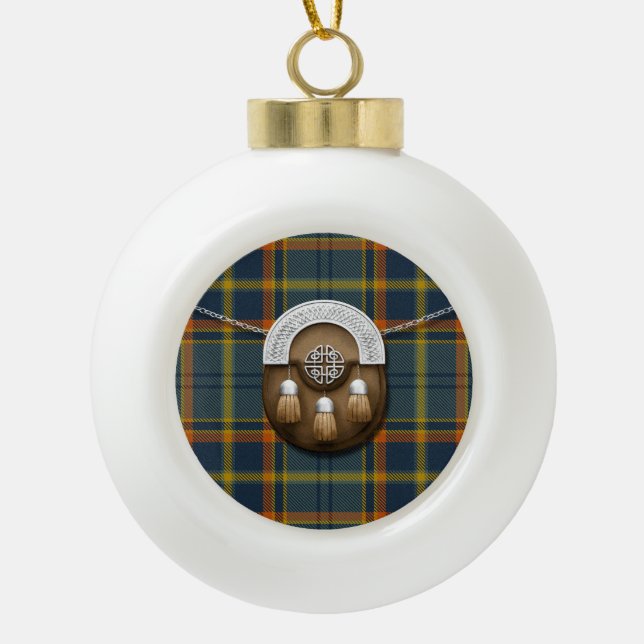 Boule En Céramique Tartan et escarcelle irlandais d'Antrim du comté (Devant)