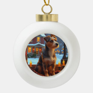 Boule En Céramique Tervier Australien avec lumières de Noël pour les